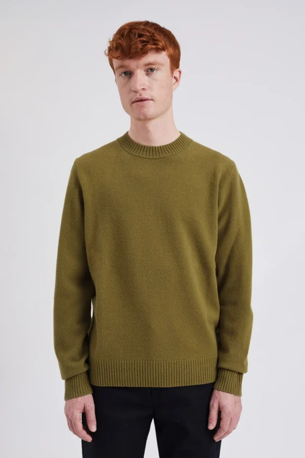 Norse Projects KNITWEAR^Norse Standard Merino Lambswool Sweater Sitka Green