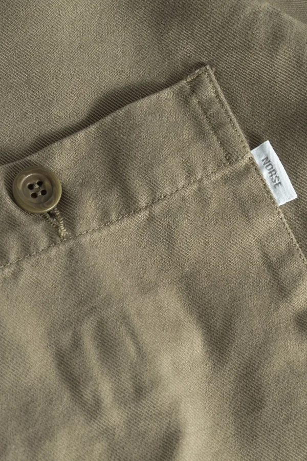 Norse Projects OVERSHIRTS^Norse Standard Twill Overshirt Sediment Green