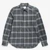 Norse Projects SHIRTING^Osvald Flannel Check Shirt Grey Melange