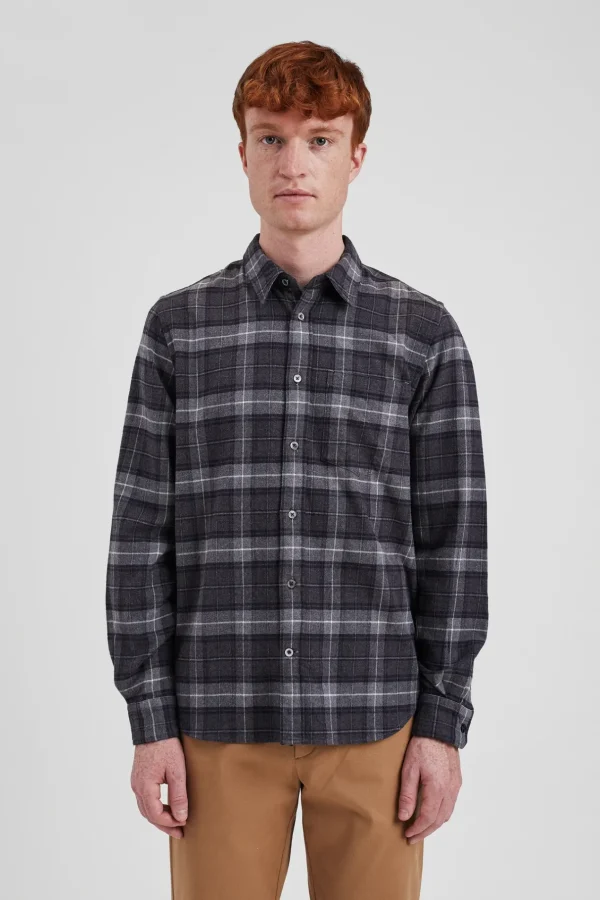 Norse Projects SHIRTING^Osvald Flannel Check Shirt Grey Melange