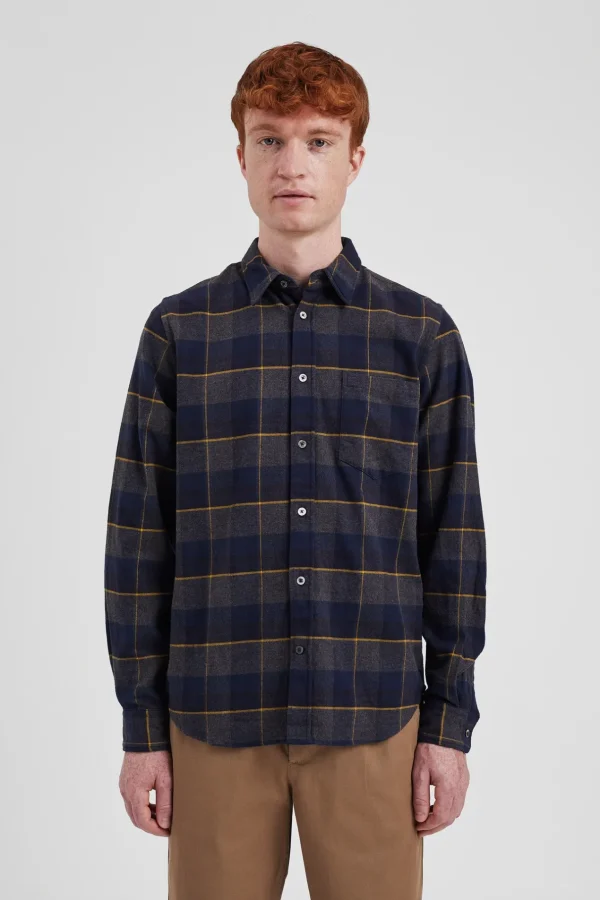 Norse Projects SHIRTING^Osvald Flannel Check Shirt Dark Navy