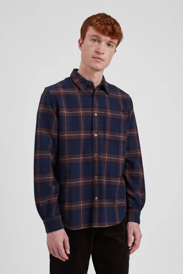 Norse Projects SHIRTING^Osvald Flannel Check Shirt Wine Red