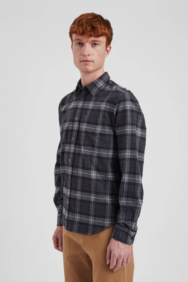 Norse Projects SHIRTING^Osvald Flannel Check Shirt Grey Melange