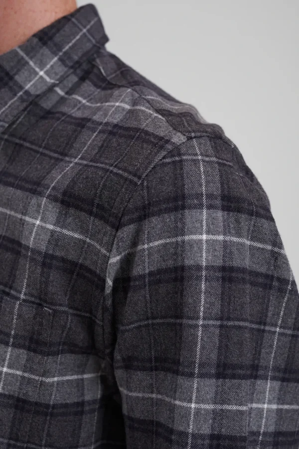 Norse Projects SHIRTING^Osvald Flannel Check Shirt Grey Melange