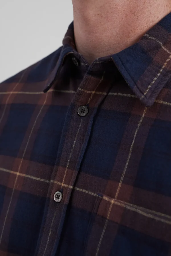 Norse Projects SHIRTING^Osvald Flannel Check Shirt Wine Red