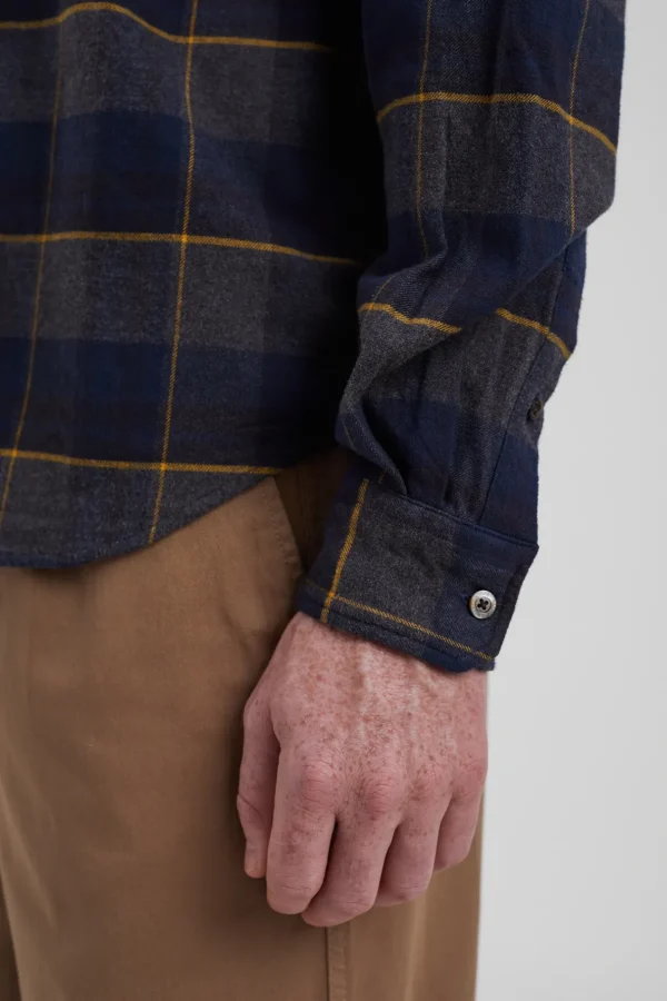Norse Projects SHIRTING^Osvald Flannel Check Shirt Dark Navy