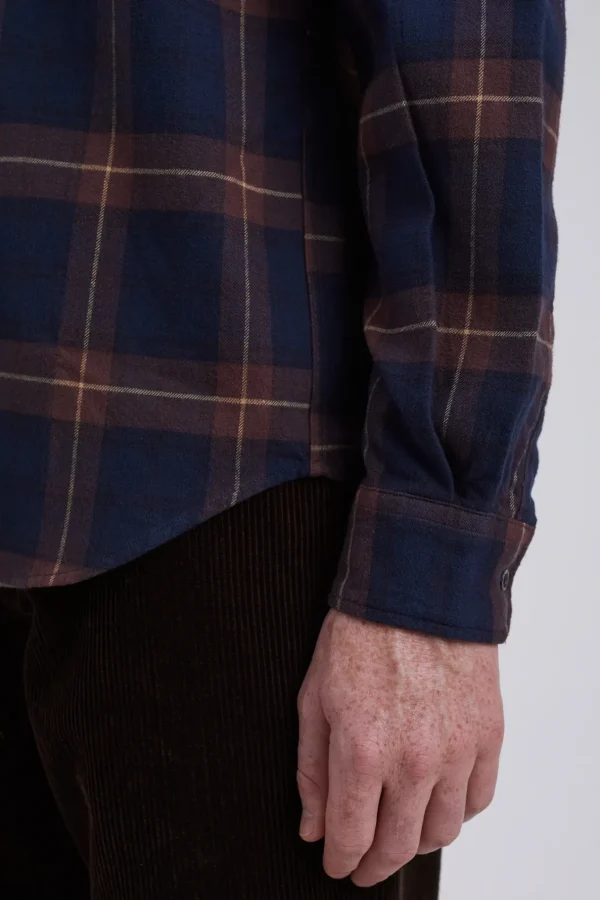 Norse Projects SHIRTING^Osvald Flannel Check Shirt Wine Red