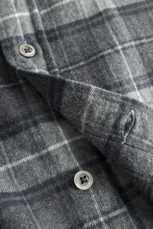 Norse Projects SHIRTING^Osvald Flannel Check Shirt Grey Melange