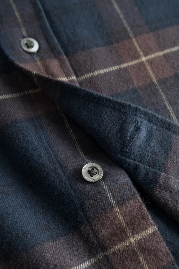 Norse Projects SHIRTING^Osvald Flannel Check Shirt Wine Red