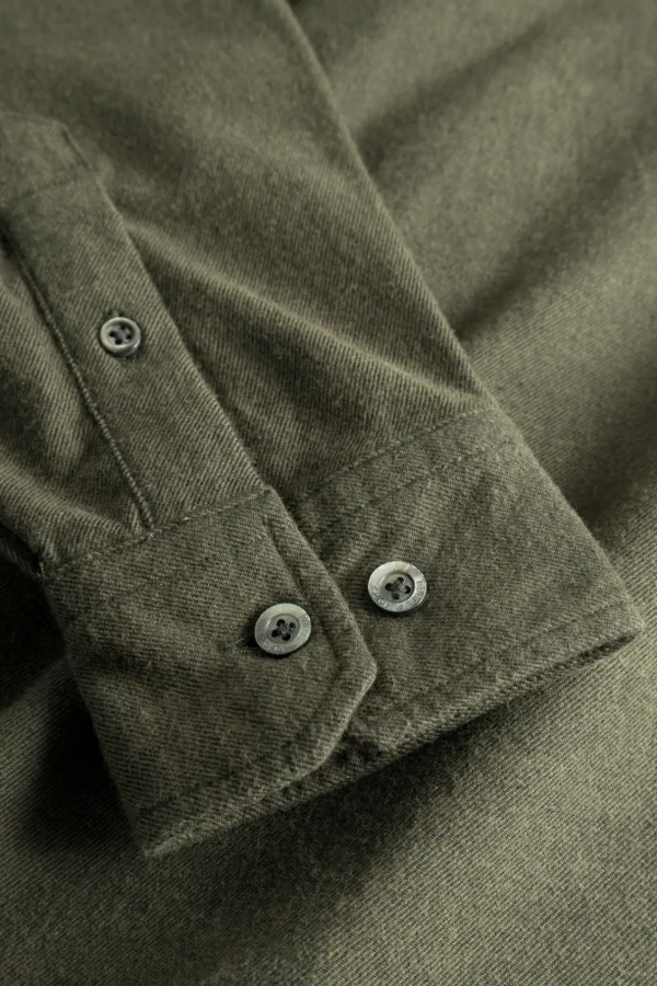 Norse Projects SHIRTING^Osvald Flannel Shirt Sitka Green