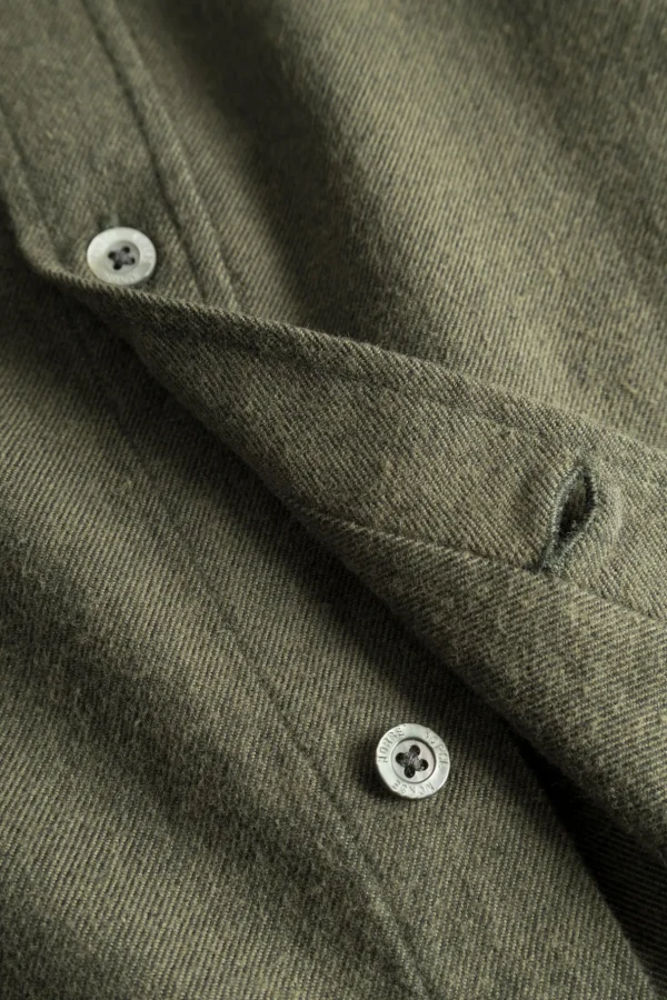 Norse Projects SHIRTING^Osvald Flannel Shirt Sitka Green