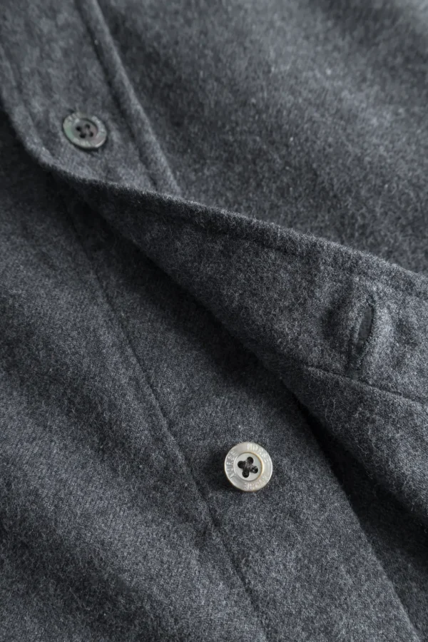 Norse Projects SHIRTING^Osvald Flannel Shirt Charcoal Melange