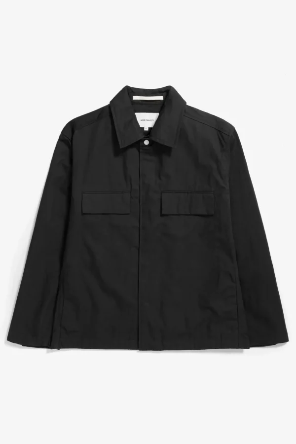 Norse Projects OVERSHIRTS^Pelle Fine Broken Twill Overshirt Black