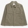 Norse Projects OVERSHIRTS^Pelle Fine Broken Twill Overshirt Sediment Green