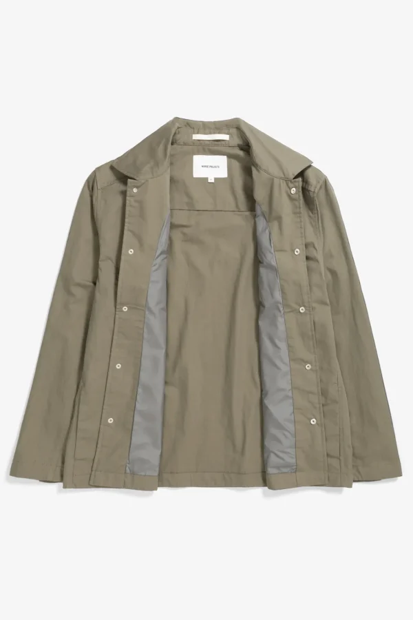 Norse Projects OVERSHIRTS^Pelle Fine Broken Twill Overshirt Sediment Green