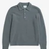 Norse Projects KNITWEAR^Rasmus Relaxed Brushed Polo Mouse Grey