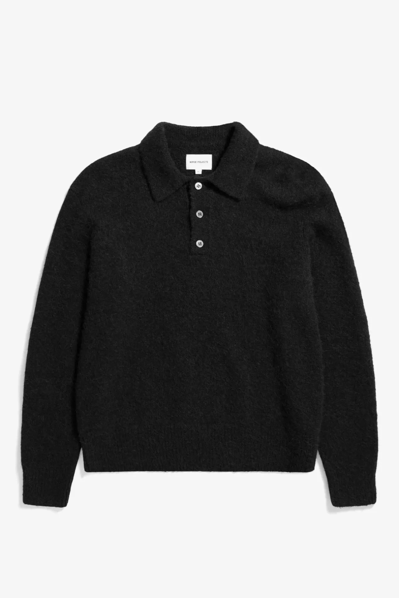 rasmus_relaxed_brushed_polo_0-2.webp Norse Projects KNITWEAR^Rasmus Relaxed Brushed Polo Black