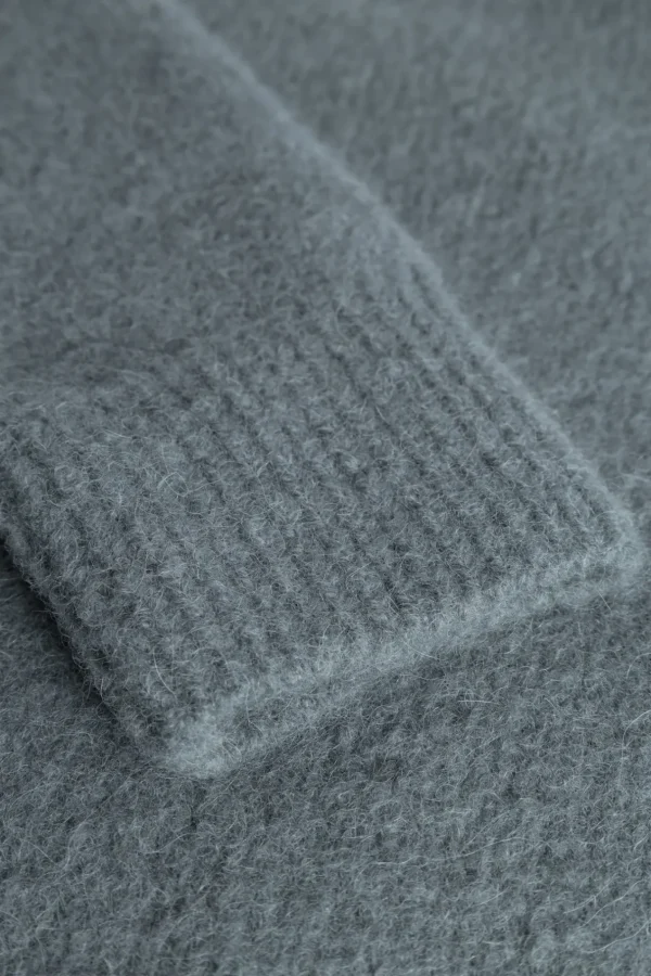 Norse Projects KNITWEAR^Rasmus Relaxed Brushed Polo Mouse Grey