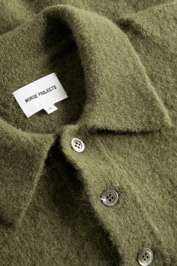 Norse Projects KNITWEAR^Rasmus Relaxed Brushed Polo Ivy Green