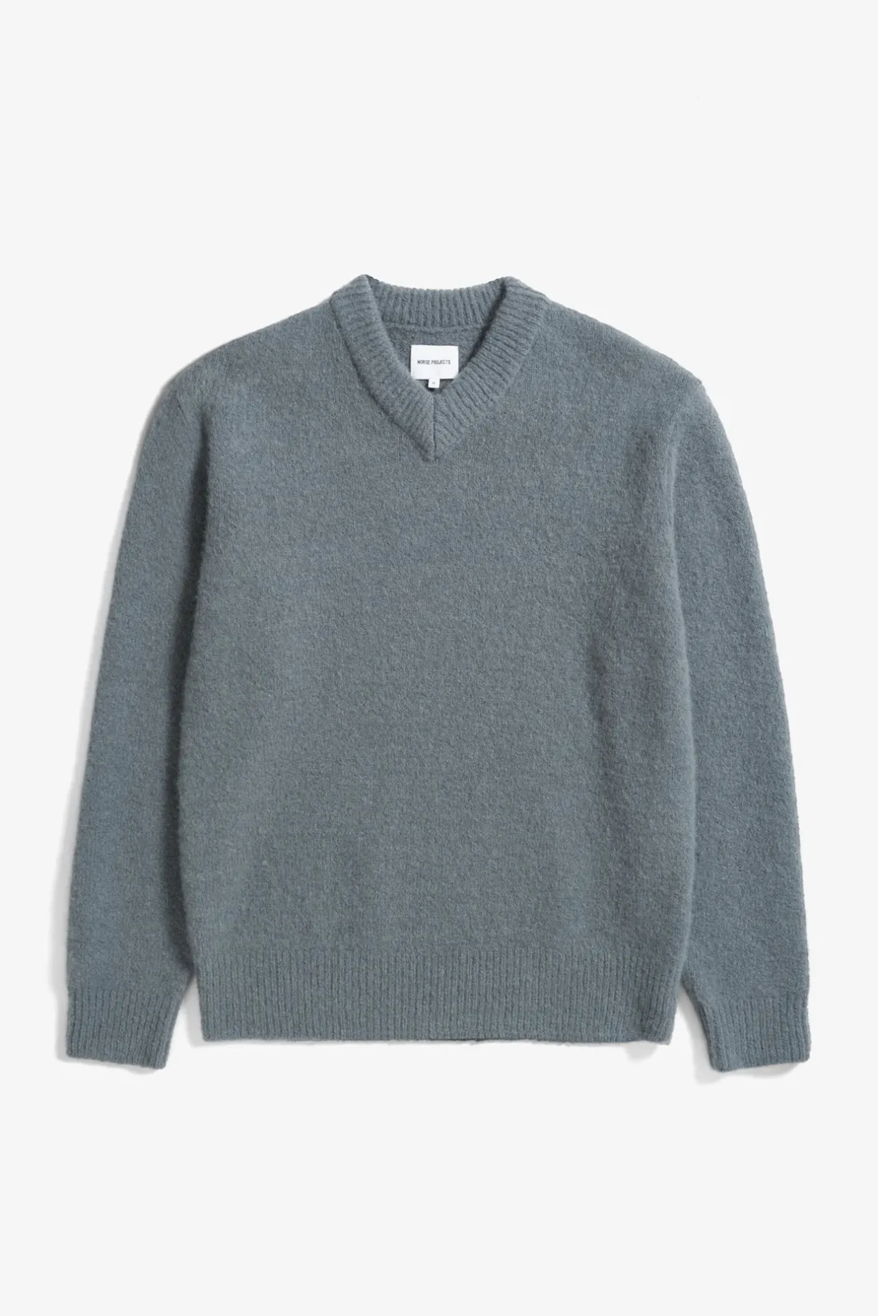 rasmus_relaxed_brushed_vneck_sweater_0.webp Norse Projects KNITWEAR^Rasmus Relaxed Brushed V-Neck Sweater Mouse Grey