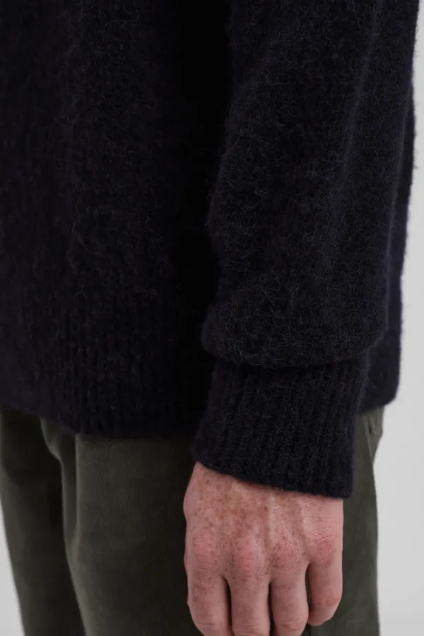 Norse Projects KNITWEAR^Rasmus Relaxed Brushed V-Neck Sweater Black