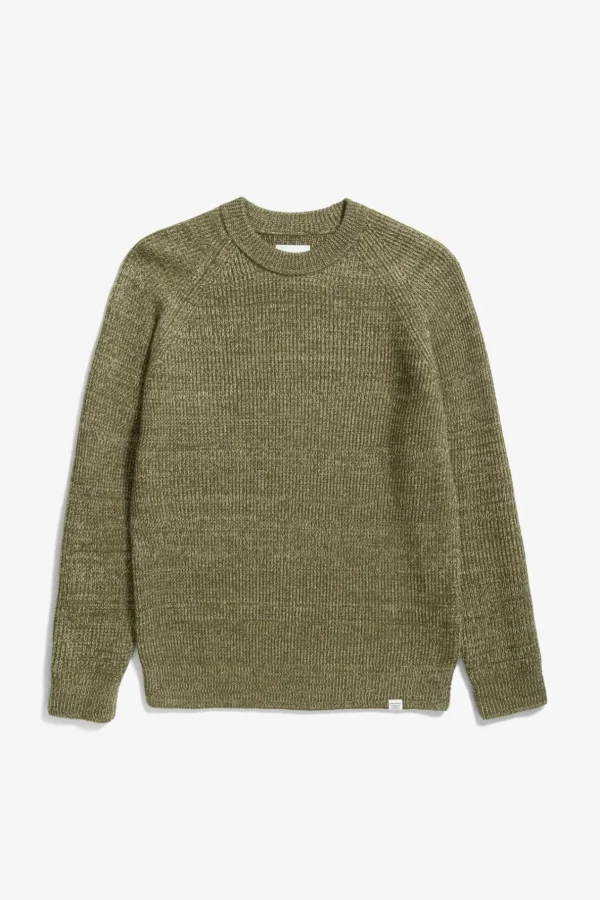 Norse Projects KNITWEAR^Roald Wool Cotton Rib Sweater Sitka Green