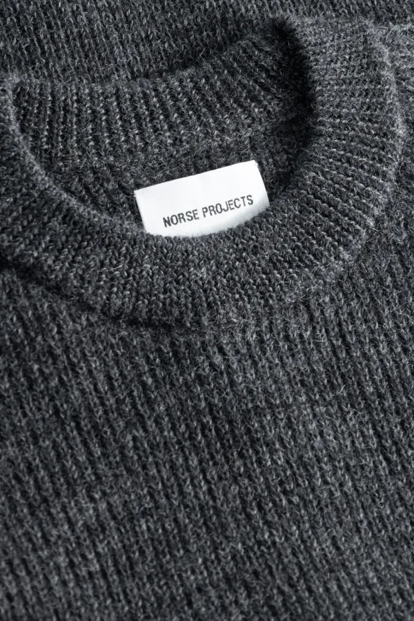 Norse Projects KNITWEAR^Roald Wool Cotton Rib Sweater Dark Grey Melange