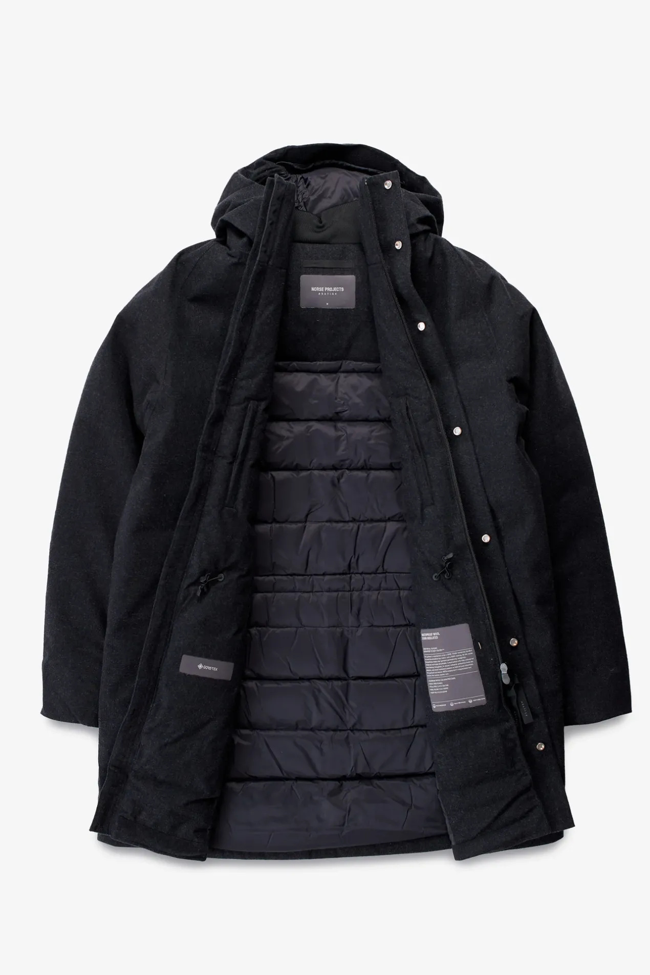 rokkvi__goretex_wool_down_jacket_1.webp Norse Projects OUTERWEAR^Rokkvi 6.0 Gore-Tex Wool Down Jacket Charcoal Melange