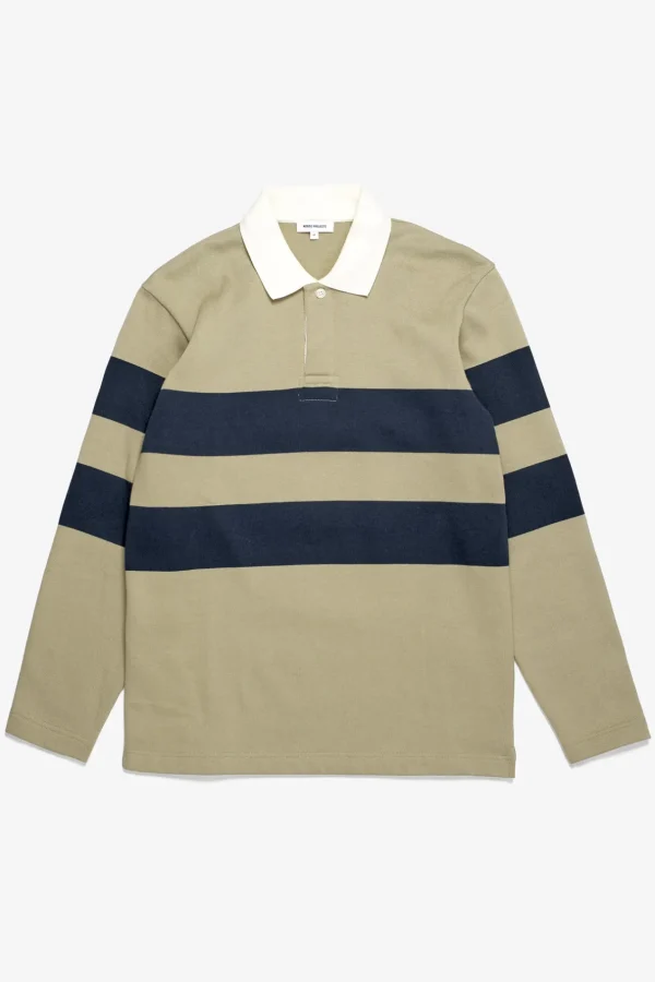 Norse Projects SWEATSHIRTS^Ruben Brushed Stripe LS Polo Elm