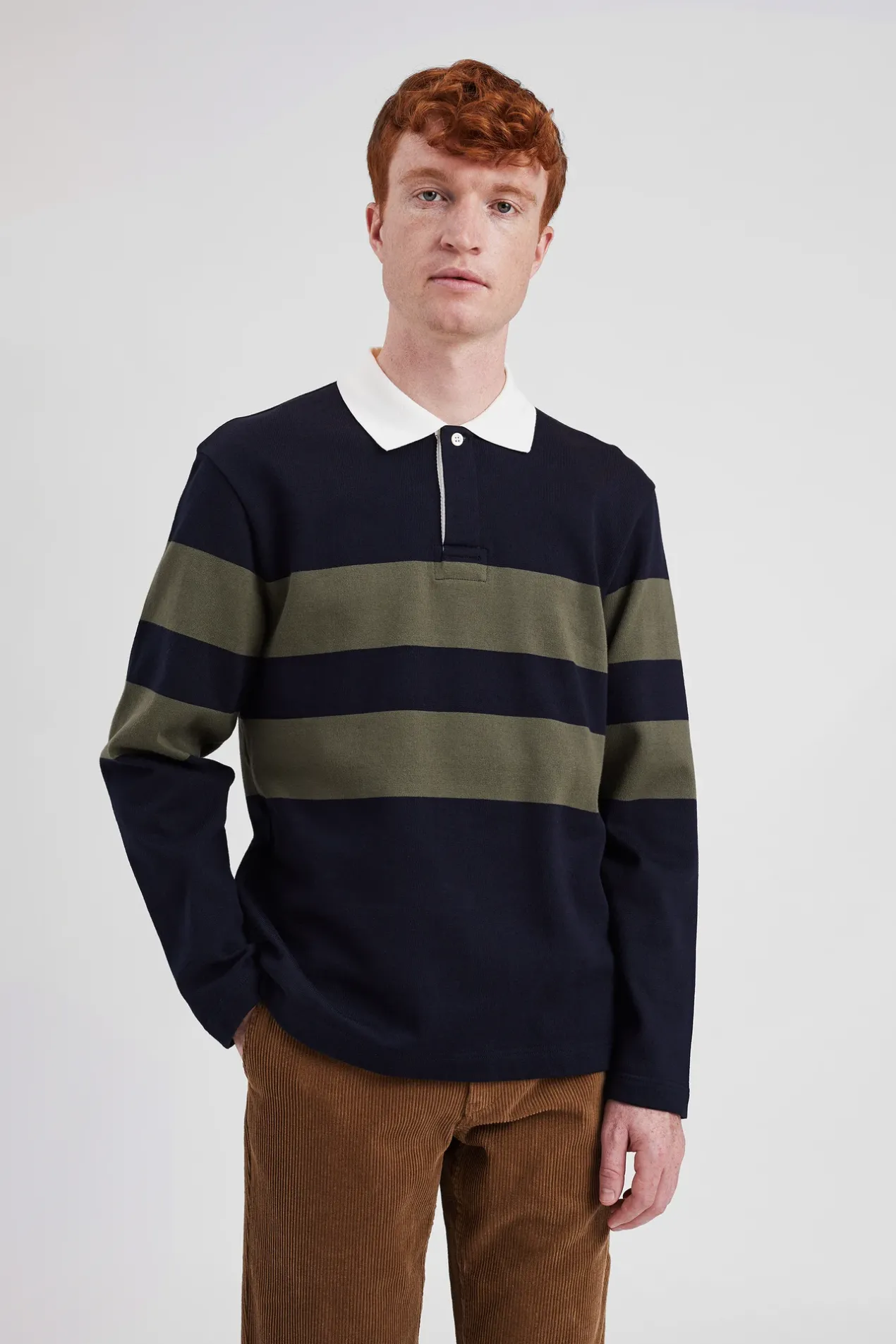 ruben_brushed_stripe_ls_polo_2-1.webp Norse Projects SWEATSHIRTS^Ruben Brushed Stripe LS Polo Dark Navy