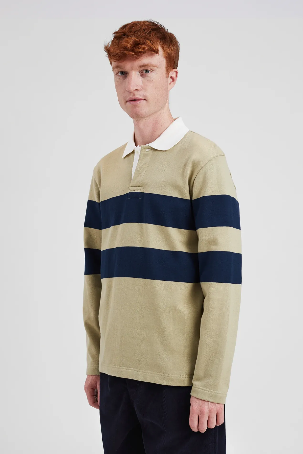 ruben_brushed_stripe_ls_polo_3.webp Norse Projects SWEATSHIRTS^Ruben Brushed Stripe LS Polo Elm