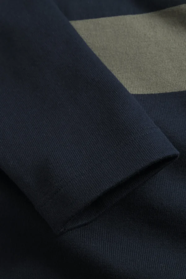 Norse Projects SWEATSHIRTS^Ruben Brushed Stripe LS Polo Dark Navy