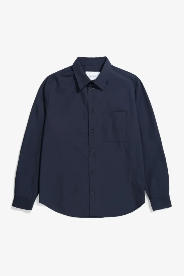 Norse Projects SHIRTING^Silas Tech Poplin Shirt Dark Navy