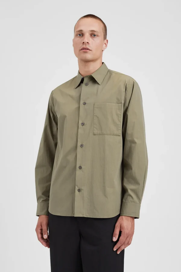 Norse Projects SHIRTING^Silas Tech Poplin Shirt Sediment Green