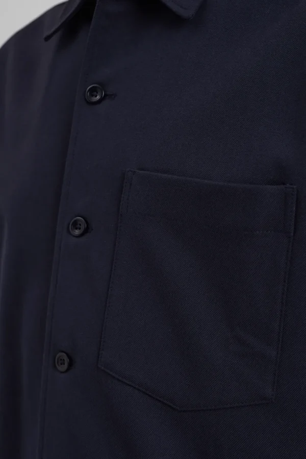 Norse Projects SHIRTING^Silas Tech Poplin Shirt Dark Navy