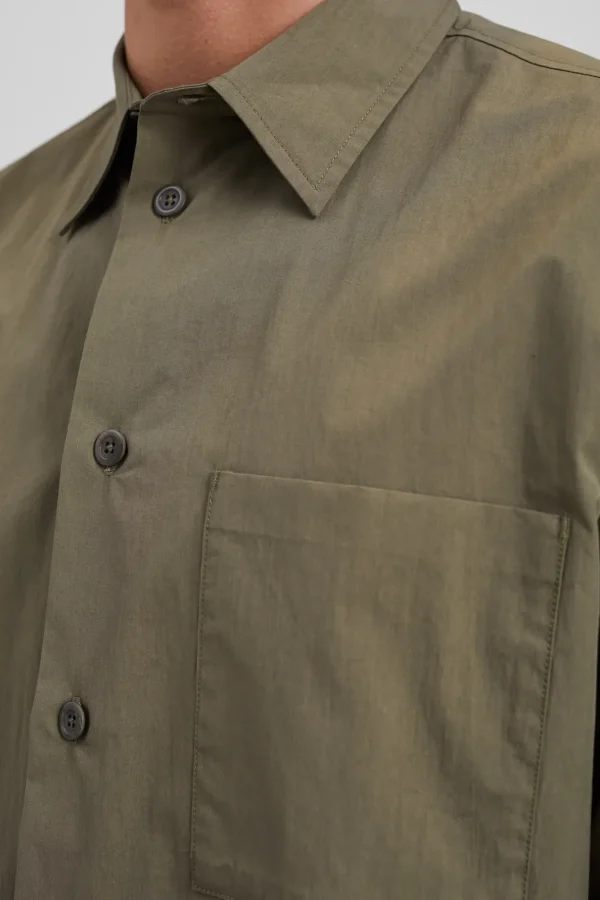 Norse Projects SHIRTING^Silas Tech Poplin Shirt Sediment Green