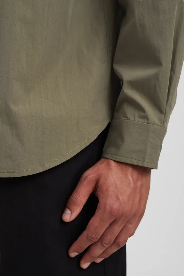 Norse Projects SHIRTING^Silas Tech Poplin Shirt Sediment Green