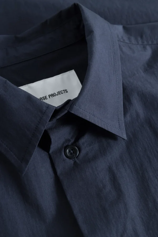 Norse Projects SHIRTING^Silas Tech Poplin Shirt Dark Navy