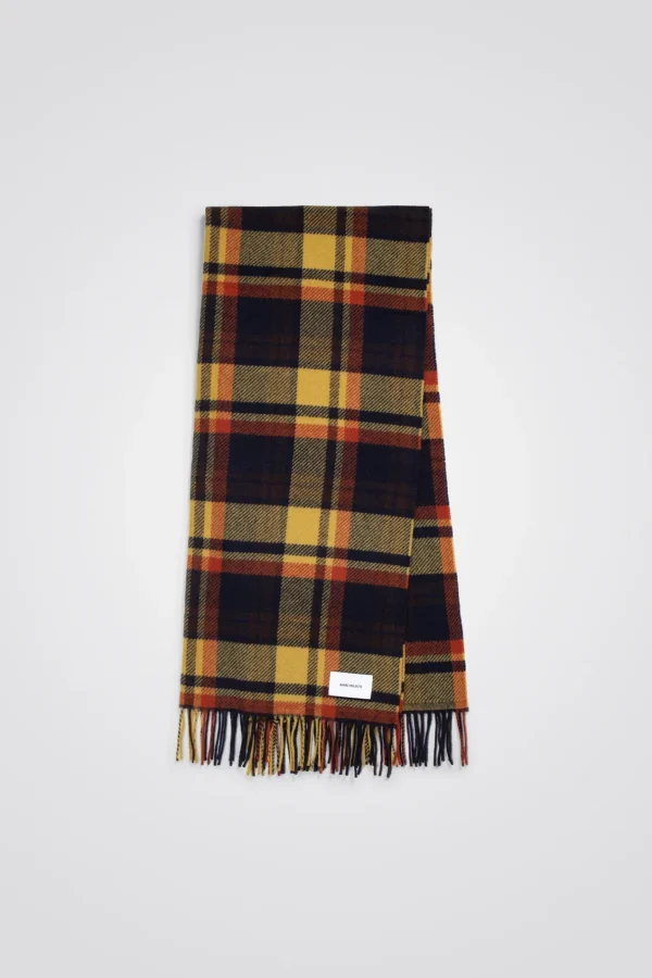Norse Projects ACCESSORIES^Virgin Wool Checked Scarf Dark Navy