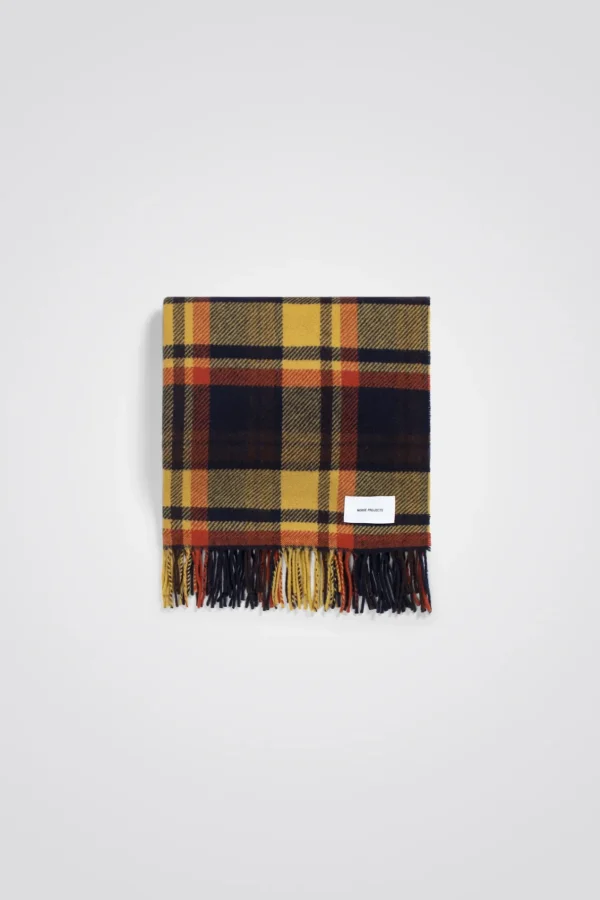 Norse Projects ACCESSORIES^Virgin Wool Checked Scarf Dark Navy