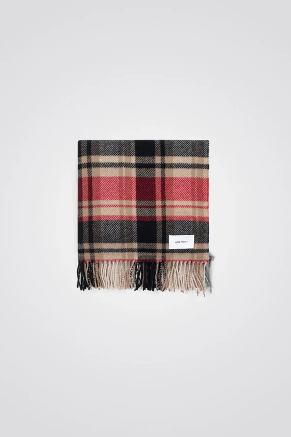 Norse Projects ACCESSORIES^Virgin Wool Checked Scarf Holmen Red