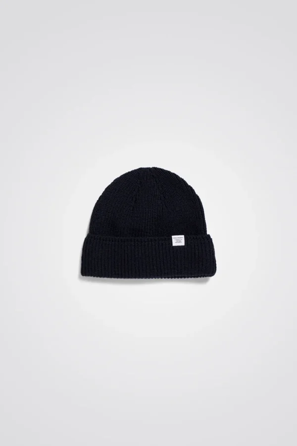 Norse Projects BEANIES^Wool Cotton Rib Beanie Dark Navy